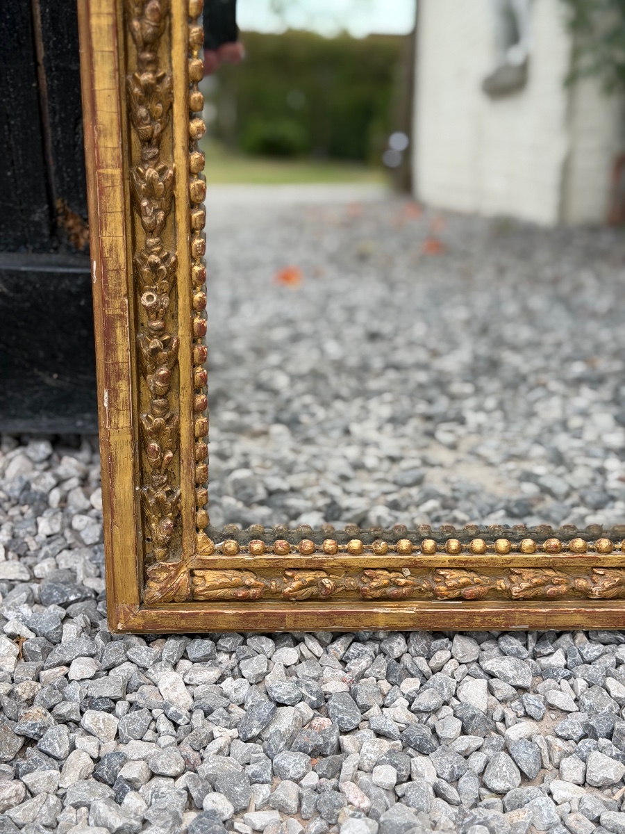 Louis XVI Mirror In Carved And Gilded Wood, 18th Century-photo-7