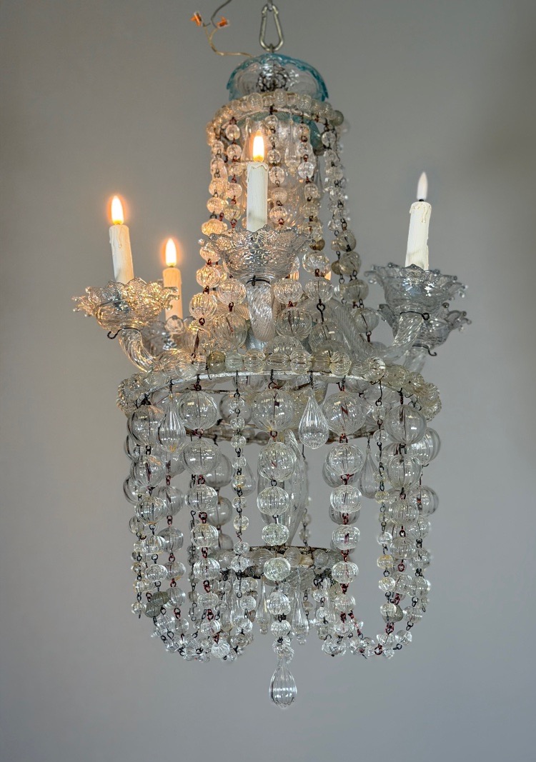 Venetian Murano Glass Bead Chandelier, Circa 1900 -photo-4