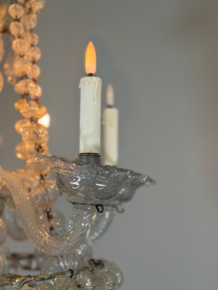 Venetian Murano Glass Bead Chandelier, Circa 1900 -photo-2