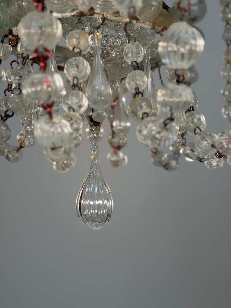 Venetian Murano Glass Bead Chandelier, Circa 1900 -photo-5