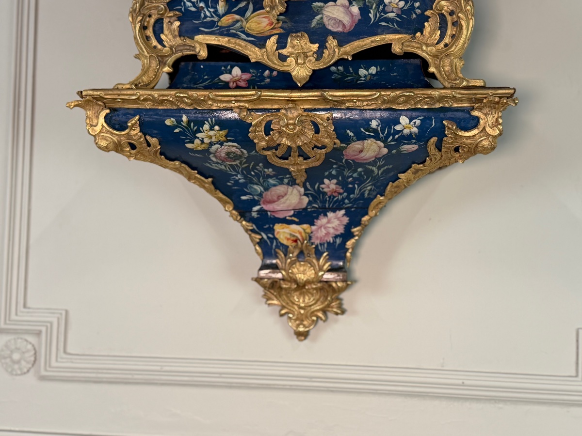 Cartel Louis XV et son cul de lampe, XVIIIème siècle -photo-3