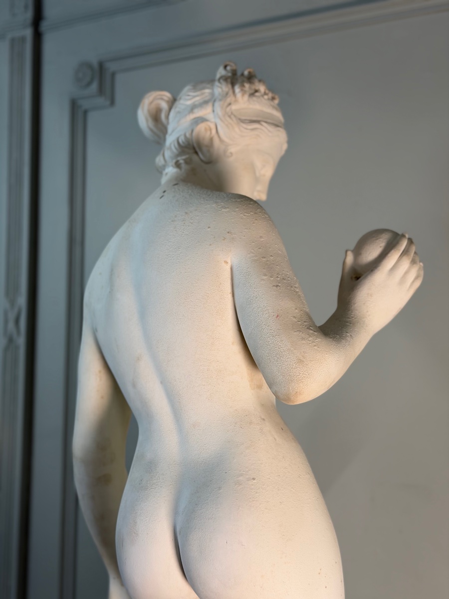  Venus With An Apple, Based On Bertel Thorvaldsen’s Model, In Cast  Marble, 20th Century -photo-4