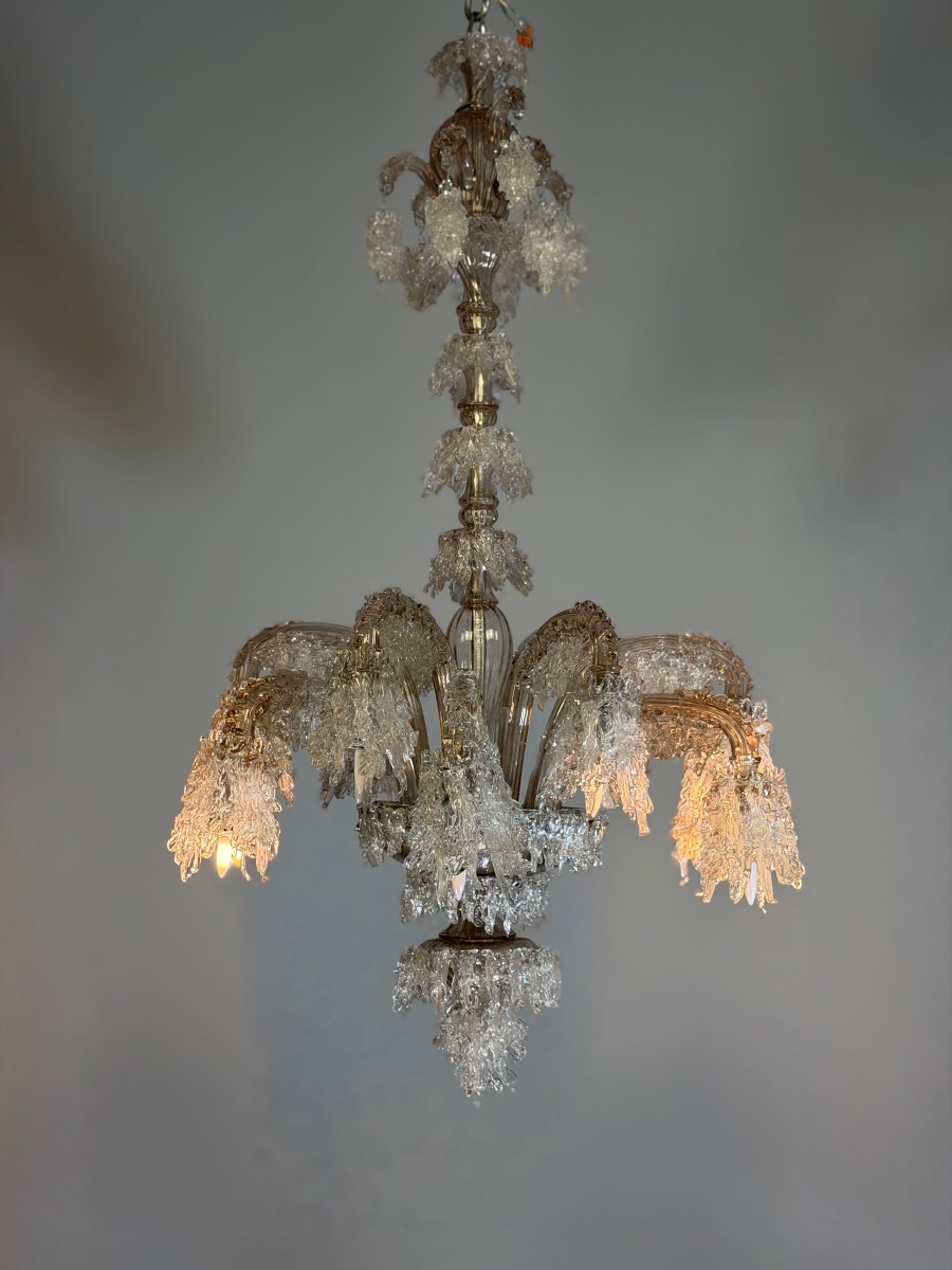 “hiverno” Chandelier, Model No. 136, F.lli Toso, 12 Light Arms, 1924