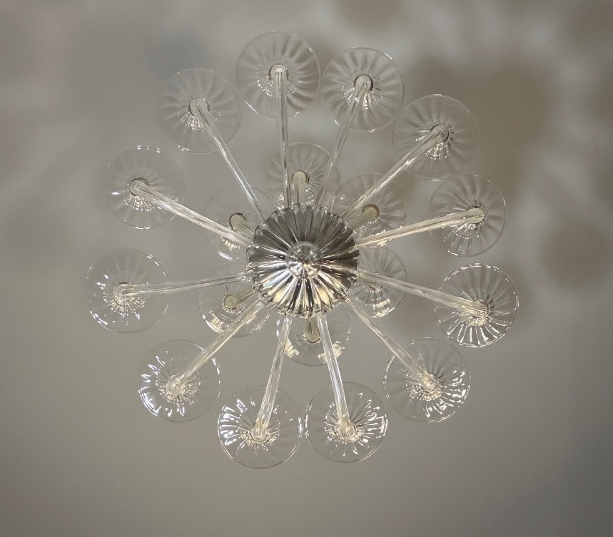 Venetian Chandelier Made Of Clear Murano Glass, 18 Light Arms, Circa 1990-photo-2