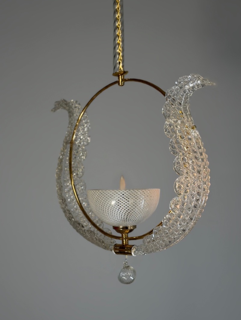 Venetian Chandelier Made Of Murano Glass And Brass, Circa 1950-photo-6