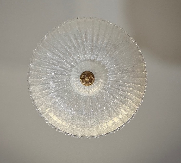 Lustre plafonnier vénitien en verre de Murano, vers 1940-photo-1