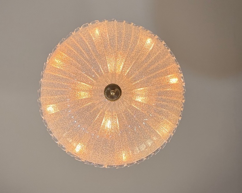 Lustre plafonnier vénitien en verre de Murano, vers 1940-photo-2