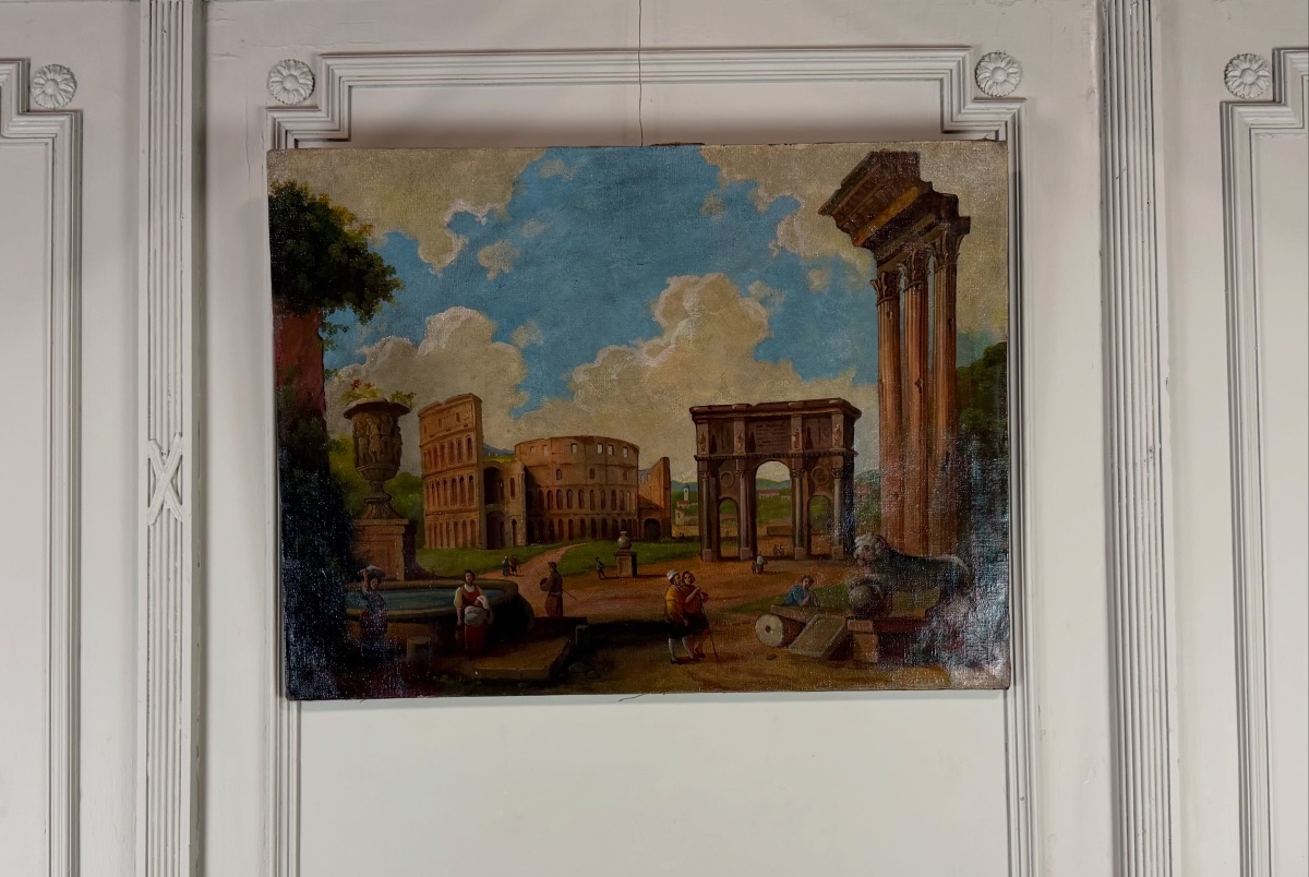 “the Forum,” A Naïve And Romantic Vision Of Roman Ruins, Italy, 19th Century -photo-2