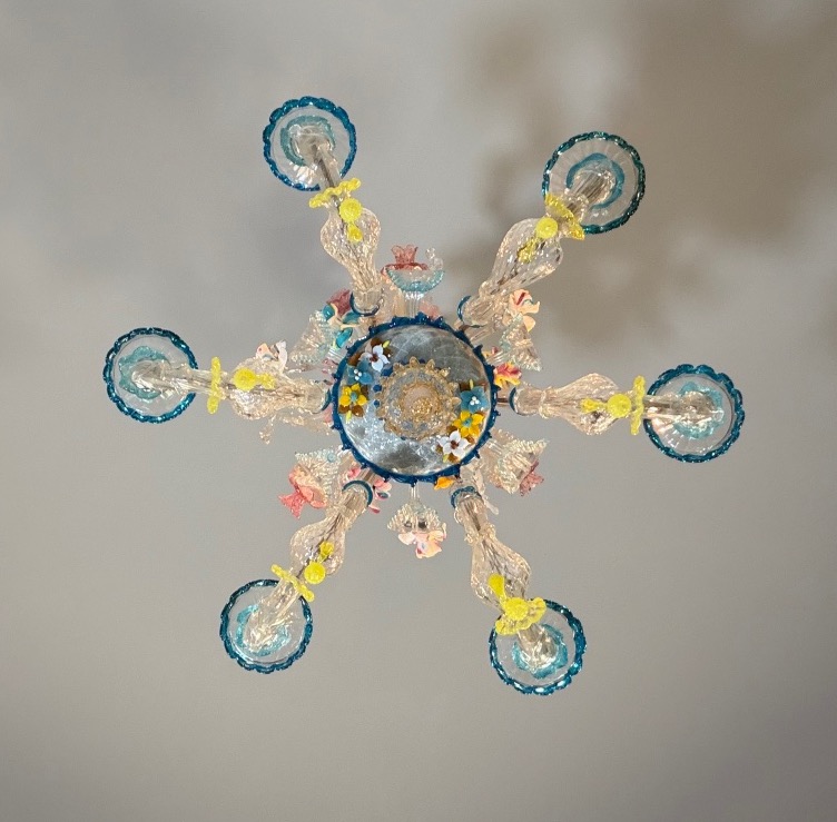 Multicolored Murano Glass Rezzonico Venetian Chandelier, Circa 1900 -photo-8