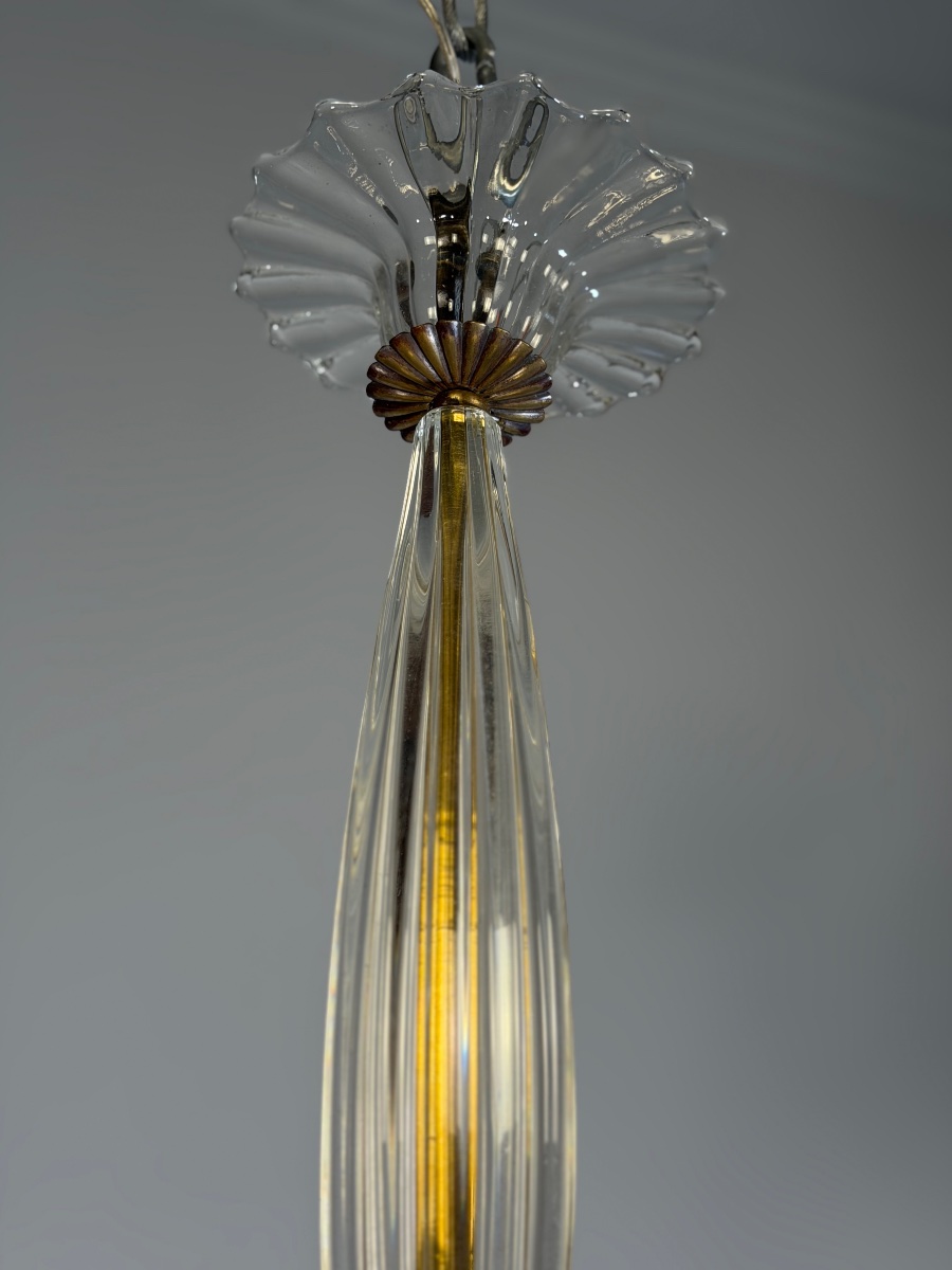 Lustre vénitien en verre de Murano et laiton, vers 1950-photo-6