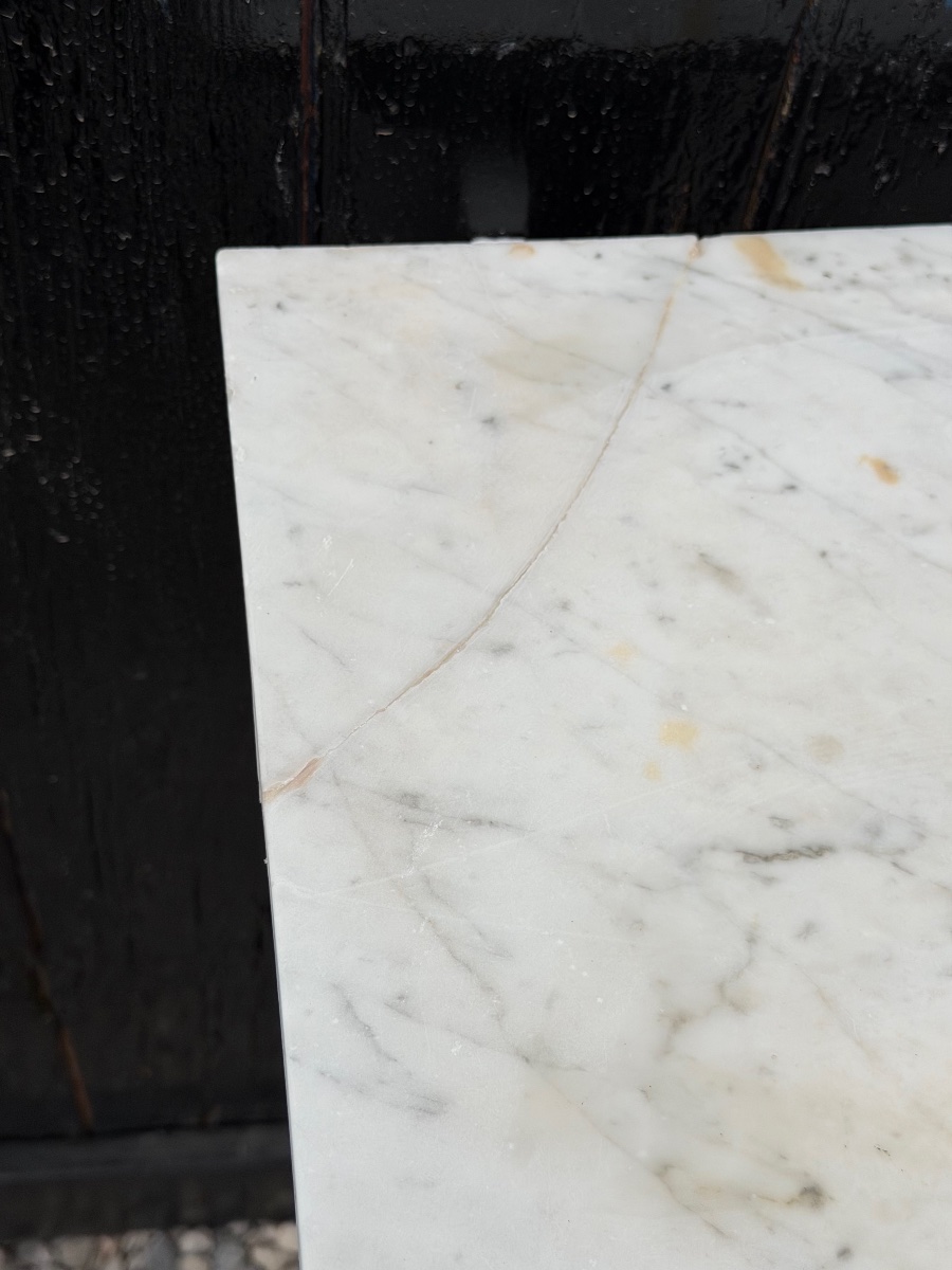  Louis XVI-style Fireplace Made Of Carrara Marble, 18th Century-photo-6