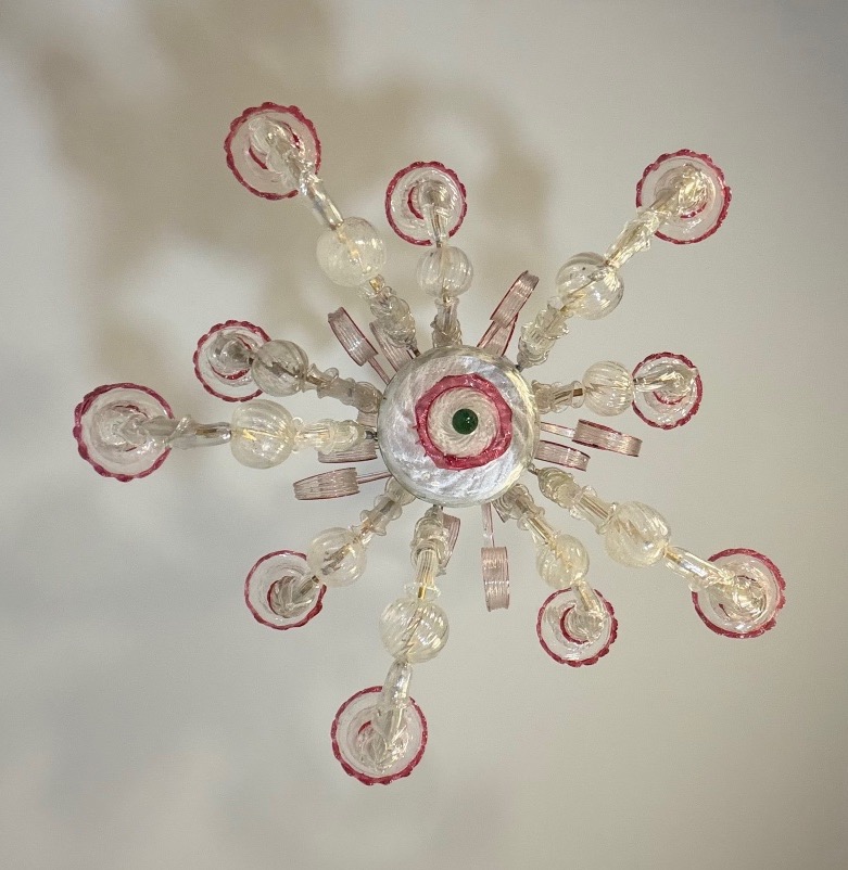 Rezzonico Venetian Chandelier Made Of Clear And Red Murano Glass, Circa 1900-photo-5