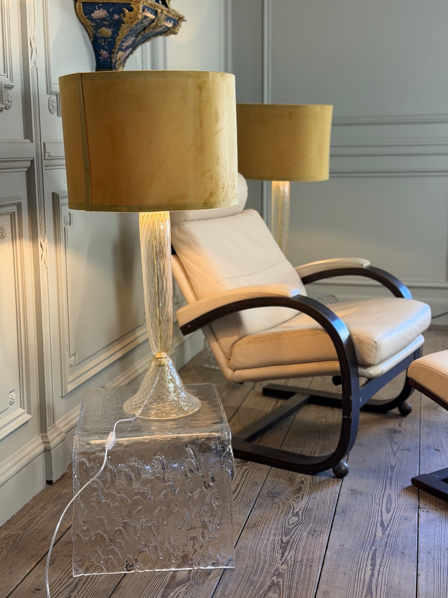Pair Of Murano Glass Tables, Circa 1990-photo-3