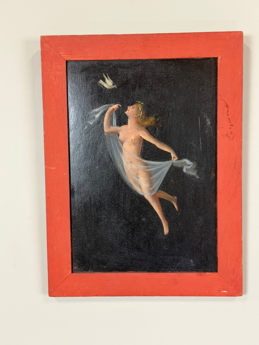 Suite de 4 allégories féminines, huile sur carton, d’aprèsTommaso Piroli (1752-1824) -photo-3