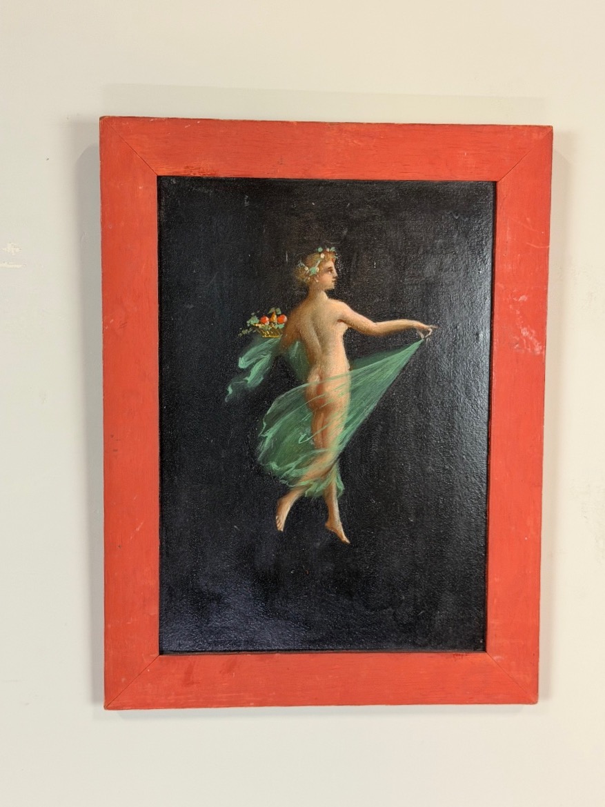 Suite de 4 allégories féminines, huile sur carton, d’aprèsTommaso Piroli (1752-1824) -photo-3