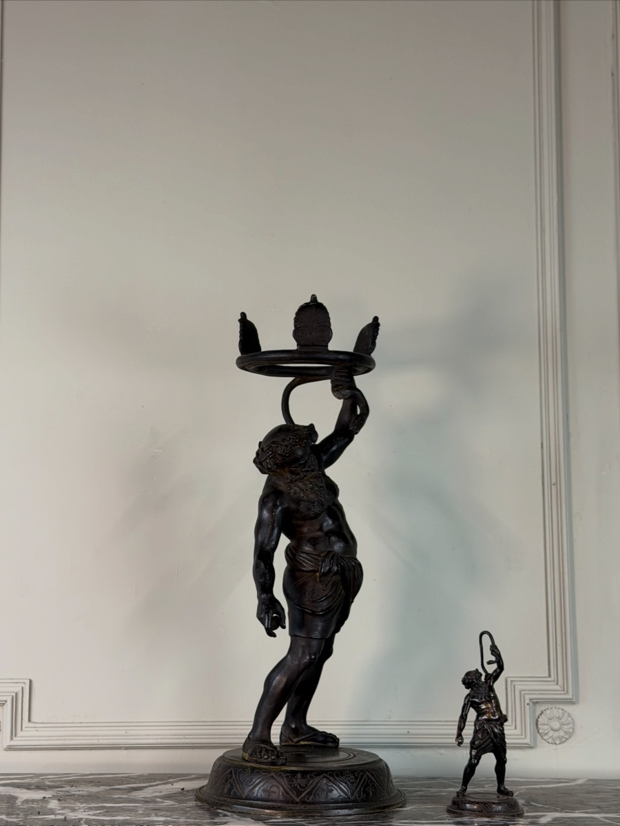 Drunken Silenus, Bronze With Black Patina, After An Ancient Model, Circa 1880-photo-2