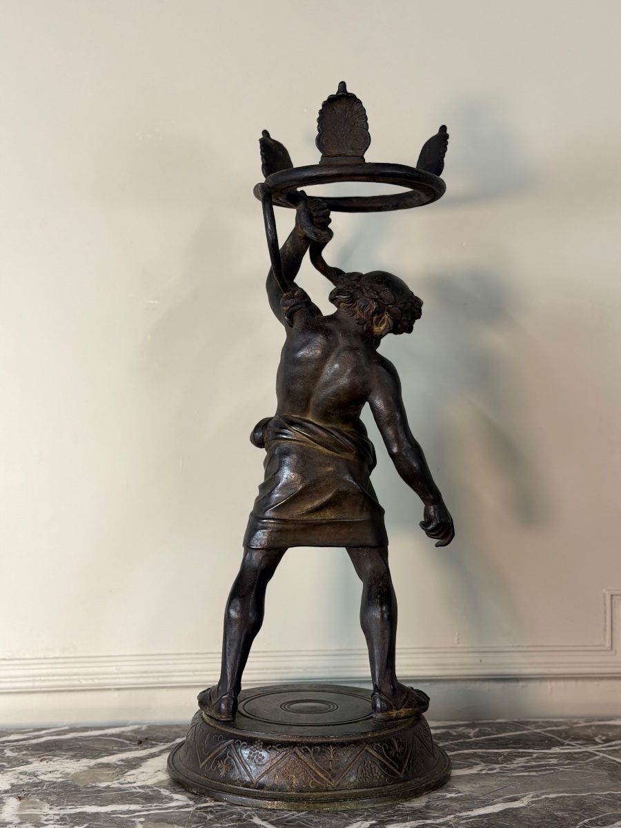 Drunken Silenus, Bronze With Black Patina, After An Ancient Model, Circa 1880-photo-2