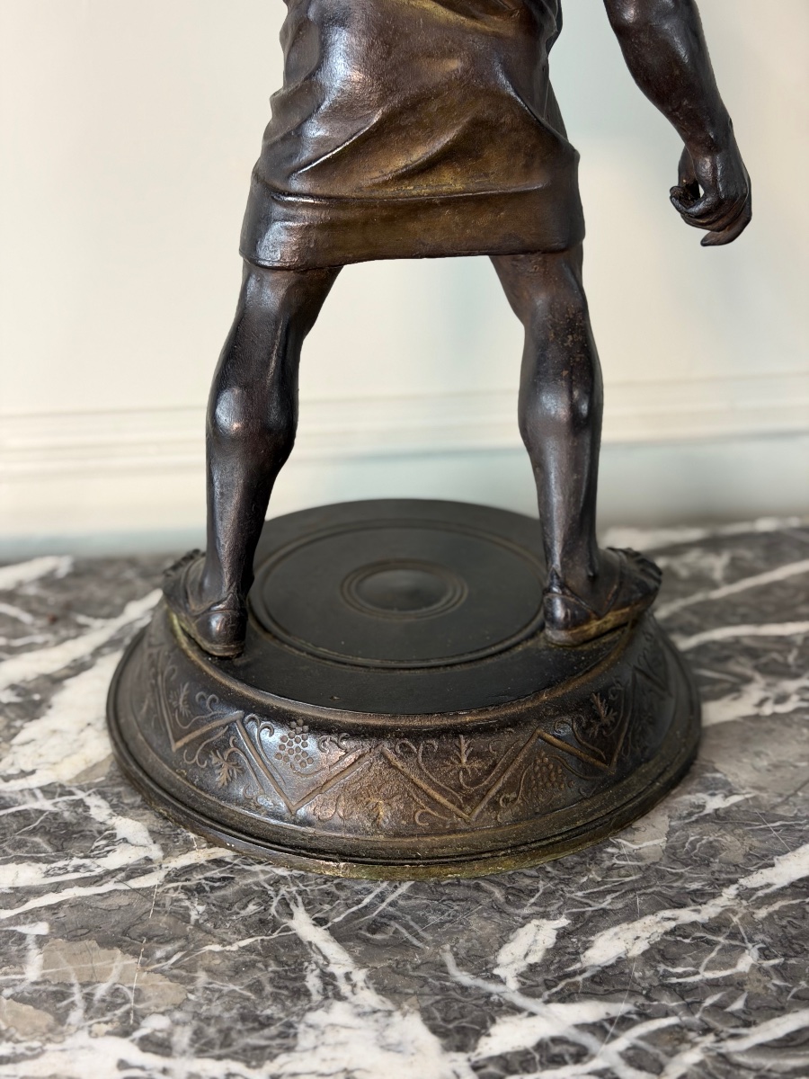 Drunken Silenus, Bronze With Black Patina, After An Ancient Model, Circa 1880-photo-5