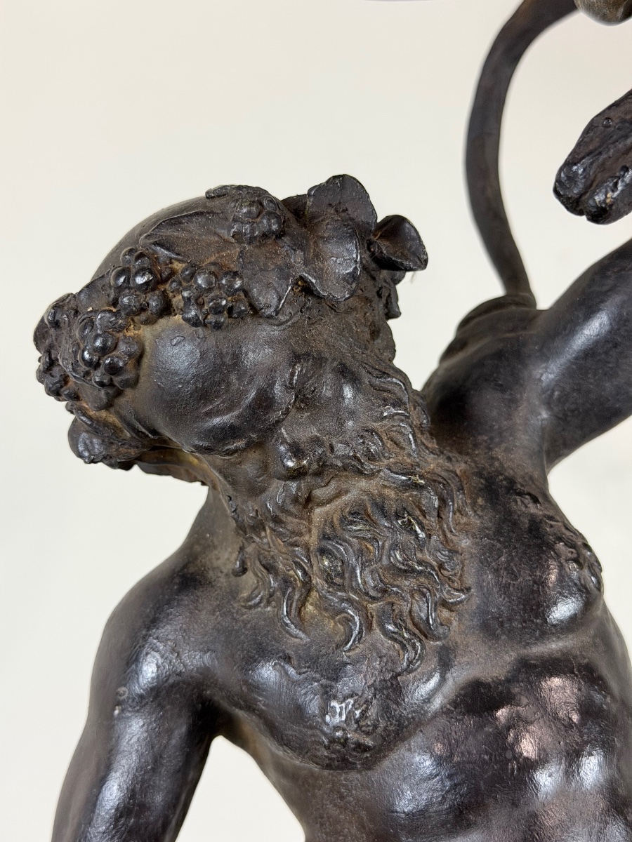 Drunken Silenus, Bronze With Black Patina, After An Ancient Model, Circa 1880-photo-6