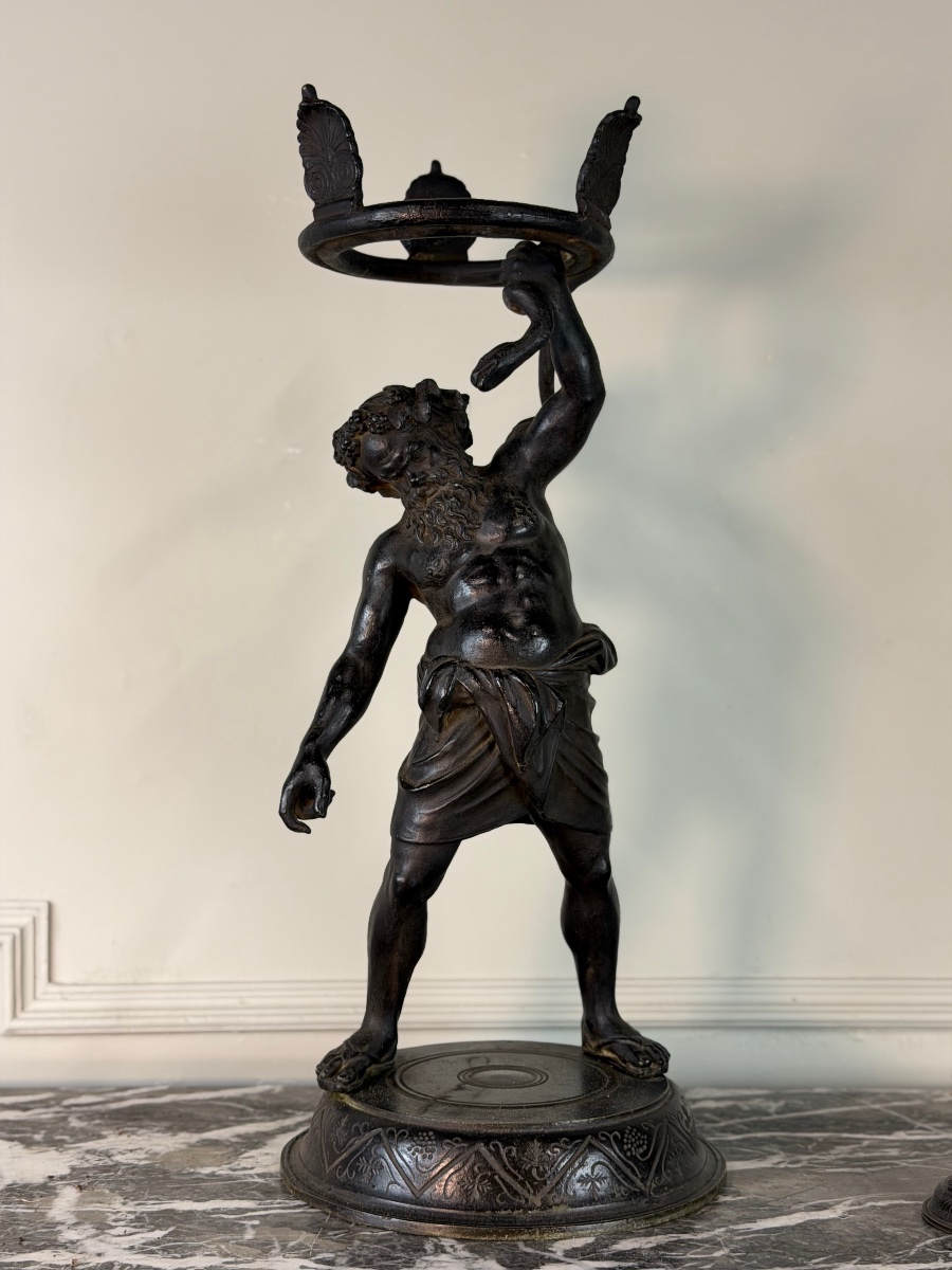 Drunken Silenus, Bronze With Black Patina, After An Ancient Model, Circa 1880-photo-8