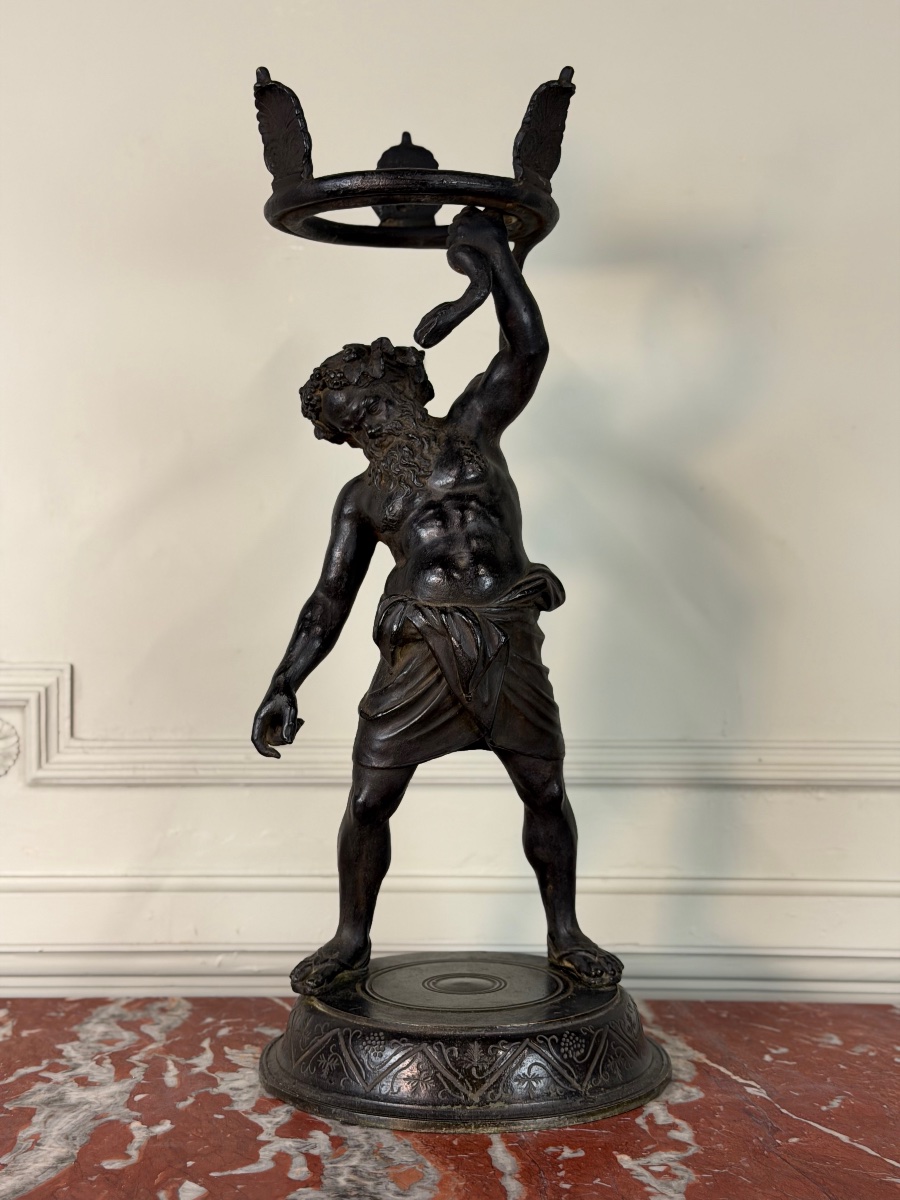 Drunken Silenus, Bronze With Black Patina, After An Ancient Model, Circa 1880