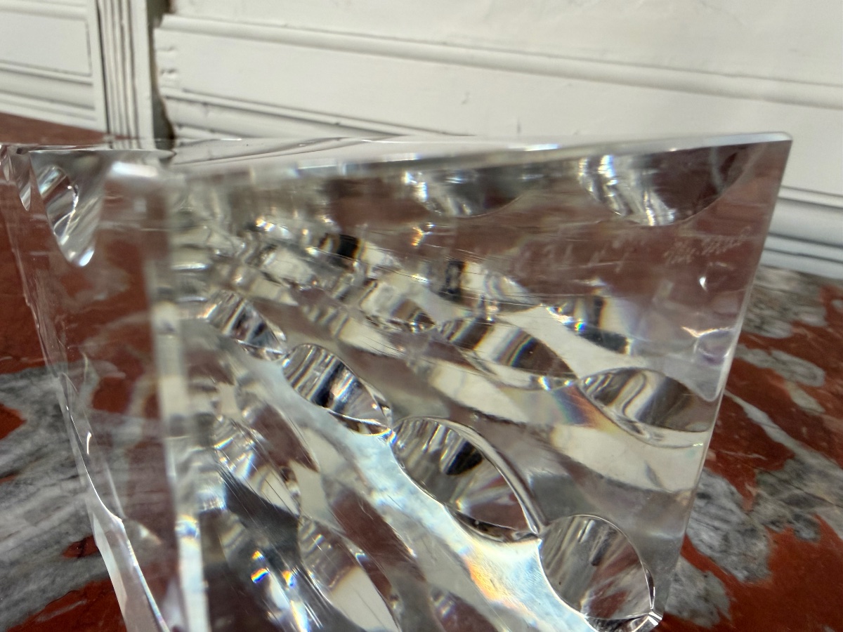 Two Obelisks Made Of Cut Crystal, Signed "archimede Seguso Murano" On The Bottom, Circa 1950-photo-2
