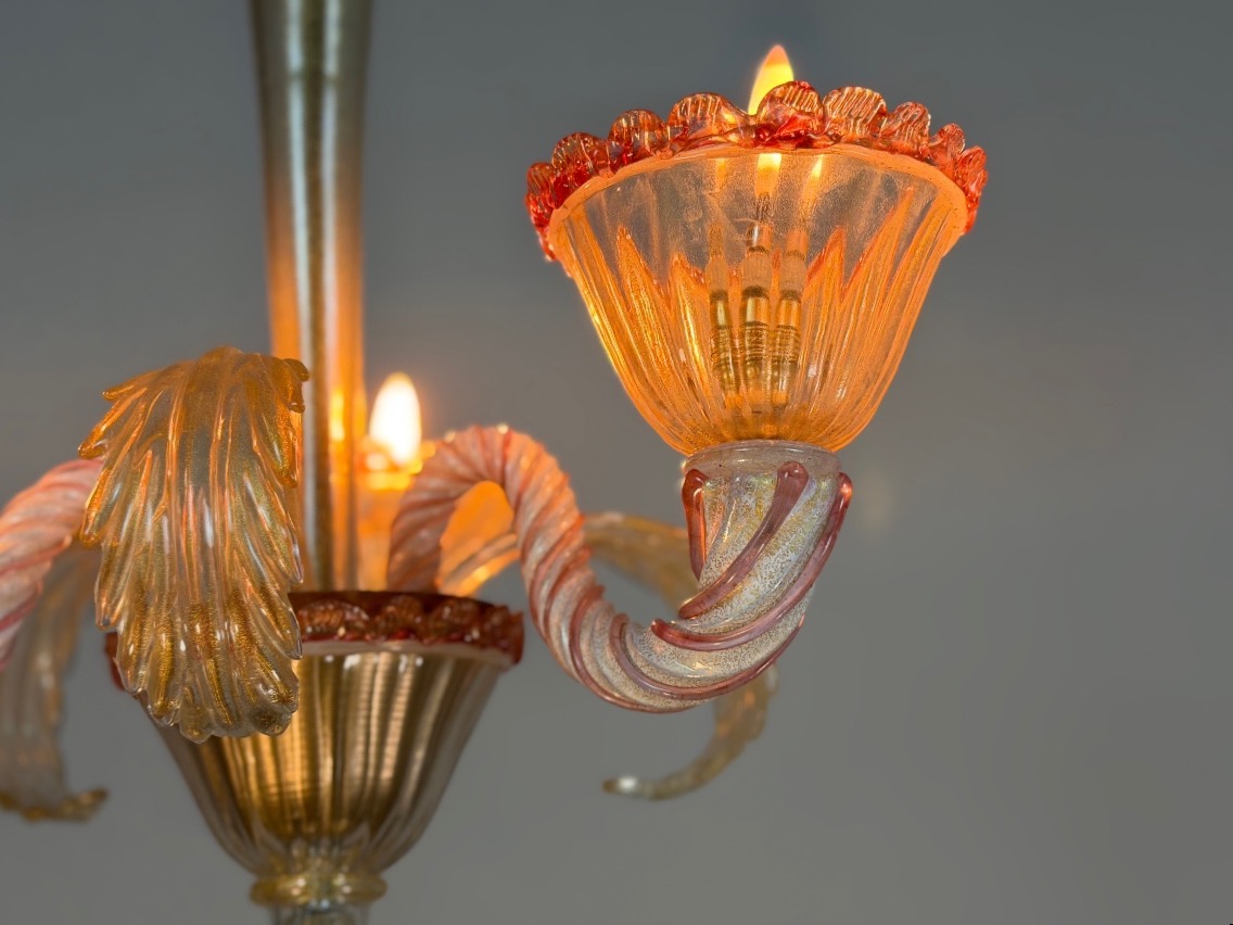 Petit lustre vénitien en verre de Murano vers 1940 -photo-2