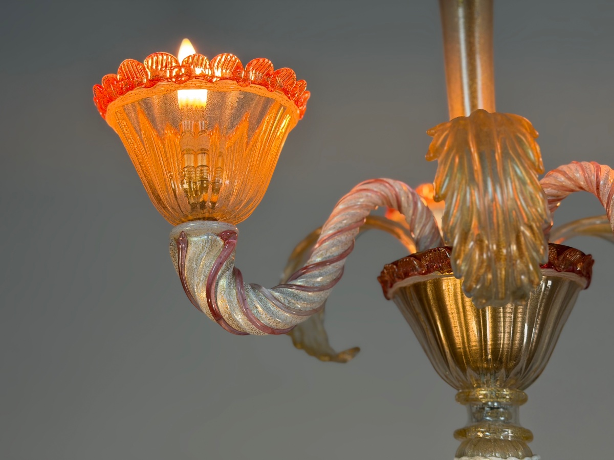 Petit lustre vénitien en verre de Murano vers 1940 -photo-2