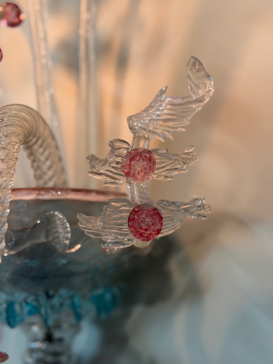 Une applique vénitienne en verre de Murano multicolore vers 1920-photo-4