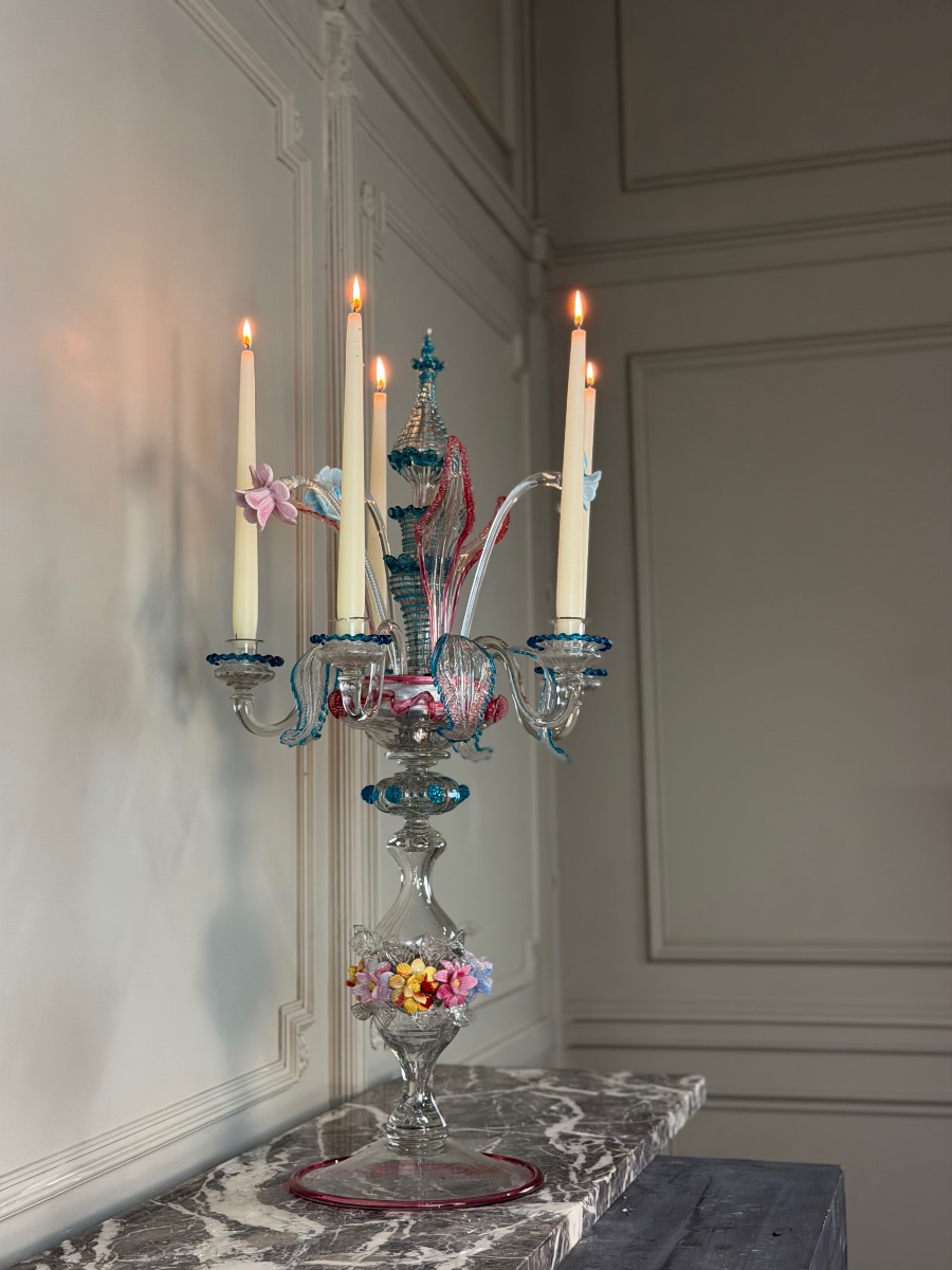Venetian Murano Glass Chandeliers, Circa 1880-photo-3