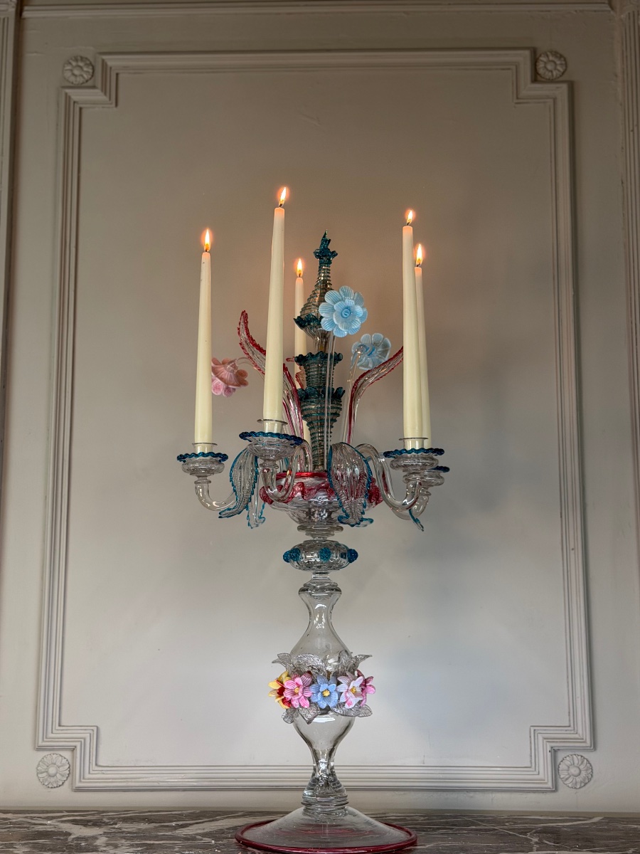 Venetian Murano Glass Chandeliers, Circa 1880-photo-1