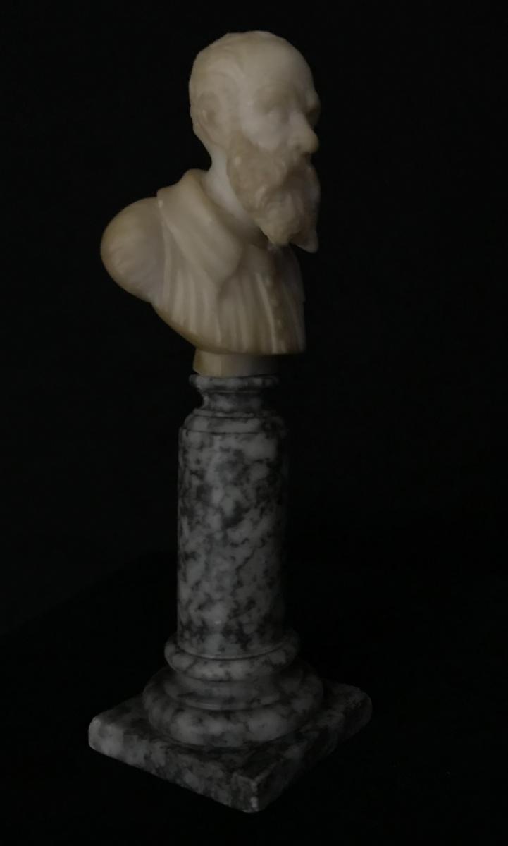 Alabaster Bust Late XIXth Century, Italy-photo-4