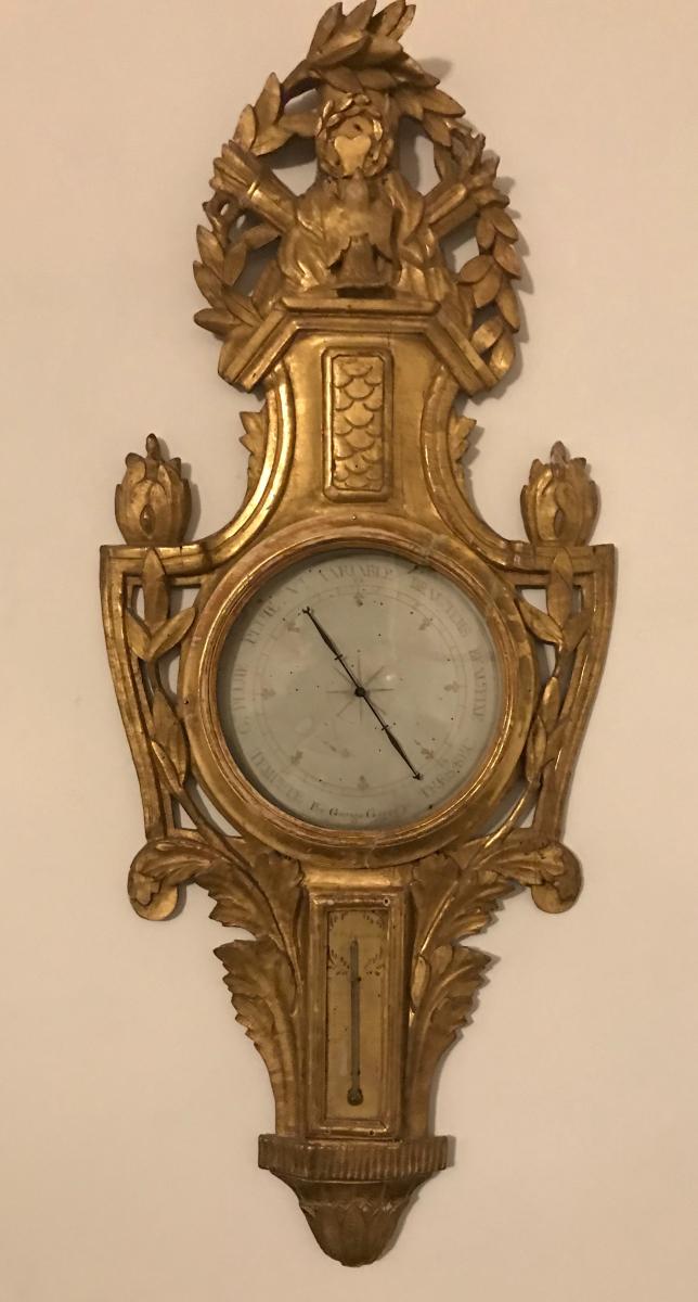Louis XVI Barometer In Golden Wood