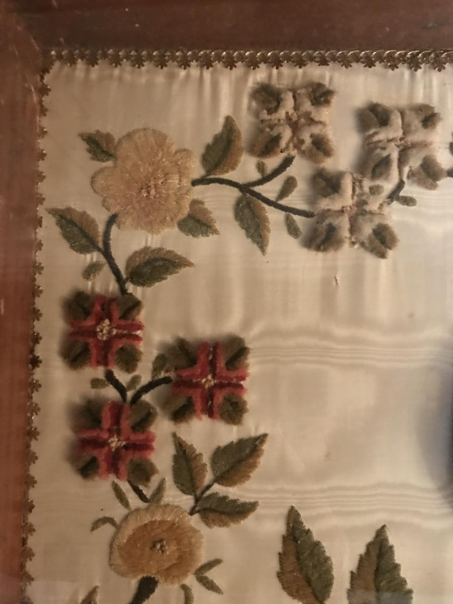 Embroidery, Dedicated And Dated 1857, Spain-photo-3