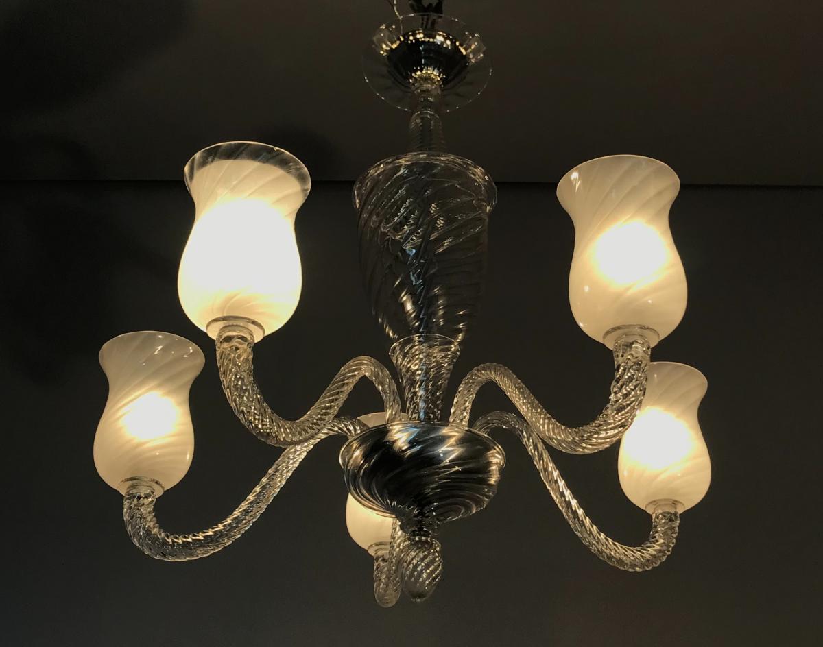 Lustre En Verre De Murano Circa 1950-photo-1