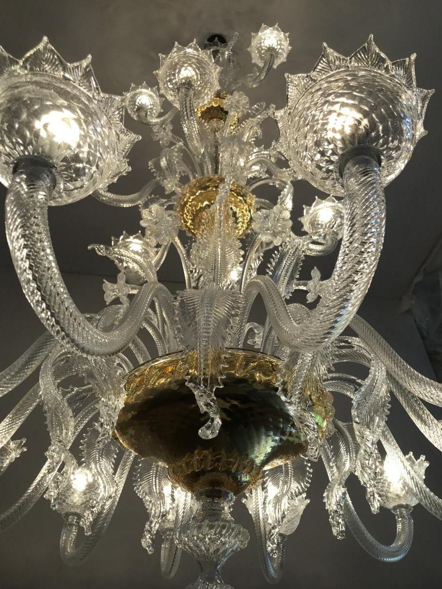 Venetian Murano Glass Chandelier, Three Levels, 20 Arms Of Light-photo-7