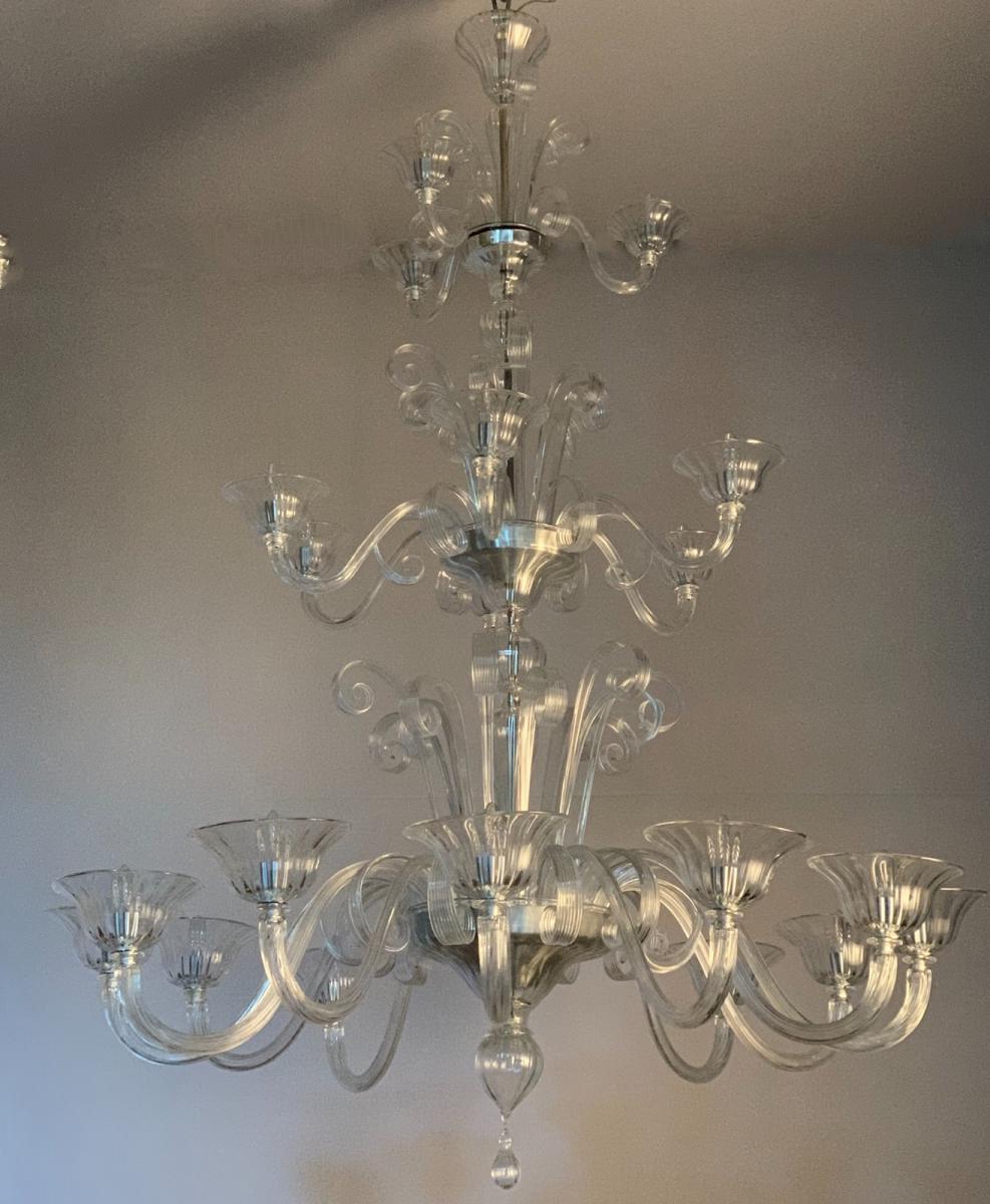 Three Floors Murano Glass Chandelier-photo-3