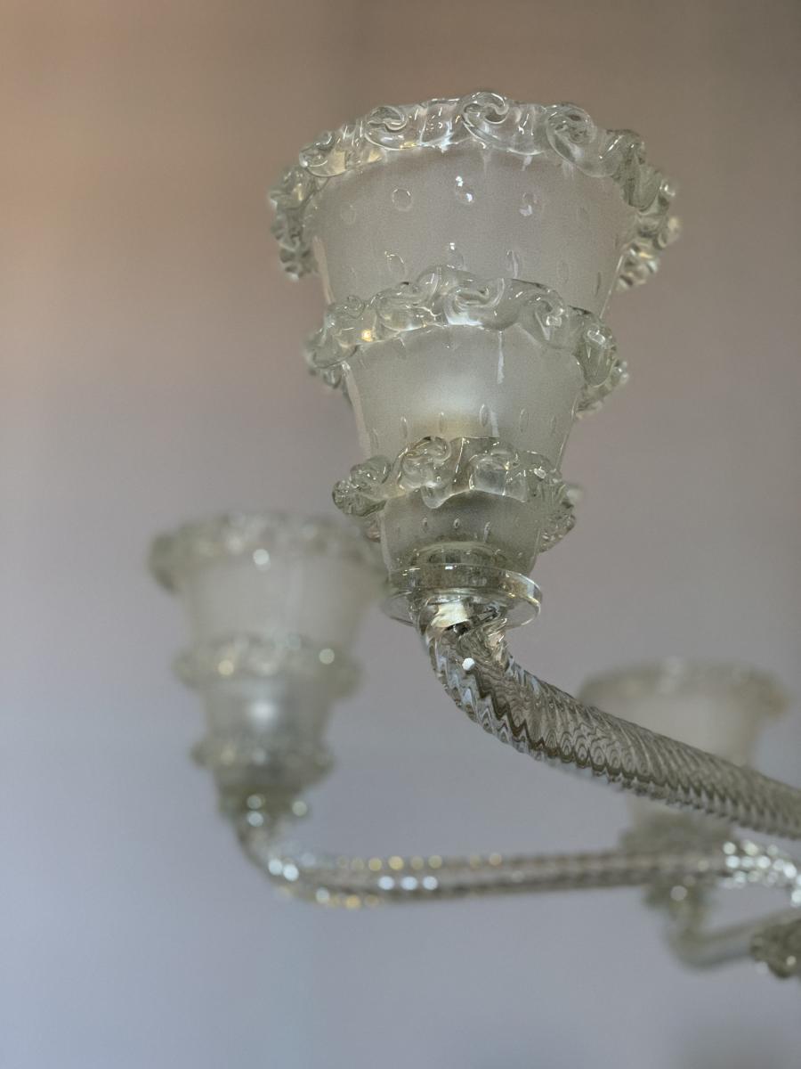 Venetian Glass Chandelier, Murano, Circa 1940-photo-3