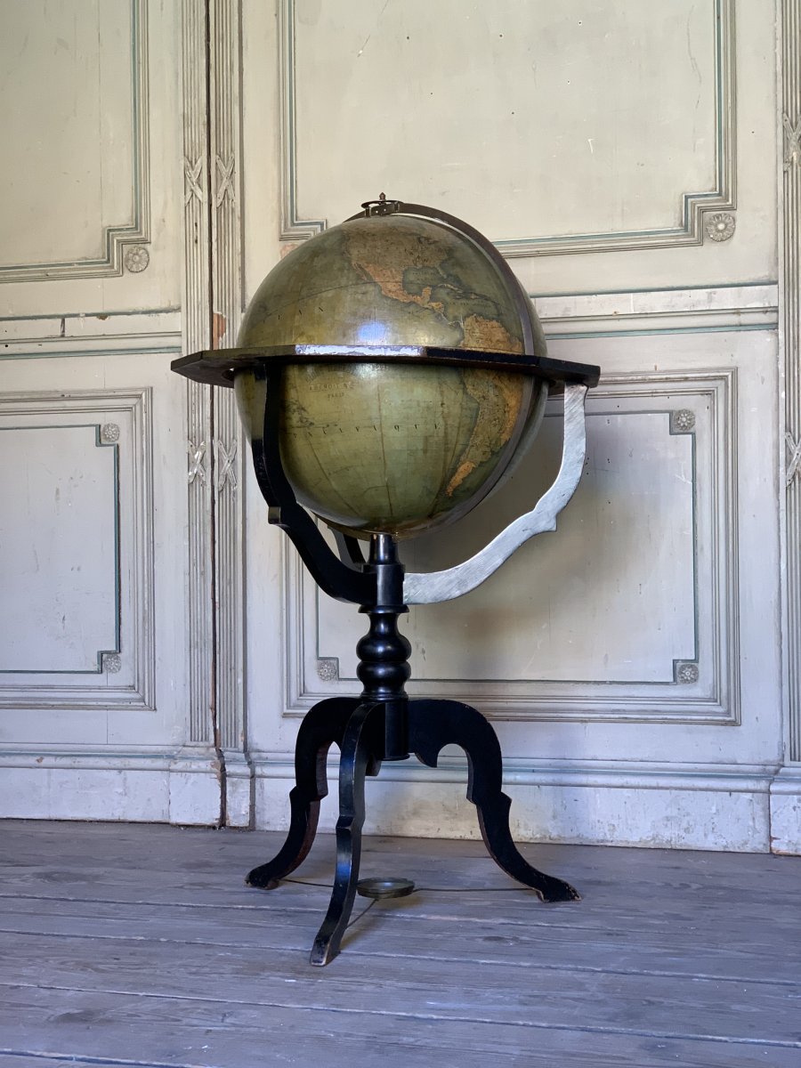 Globe Terrestre De Parquet, XIXéme Siècle, A. Benoit à Paris 