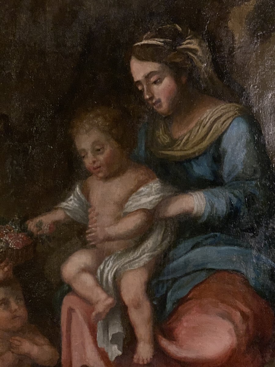 Oil On Canvas, Religious Scene End Seventeenth Century-photo-2