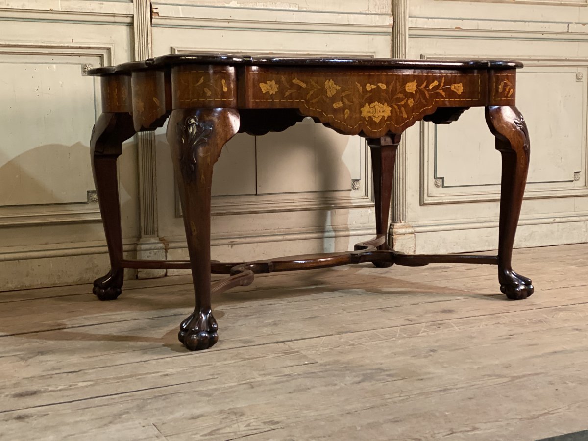 Table En Marqueterie Hollandaise, XIXème Siècle -photo-4