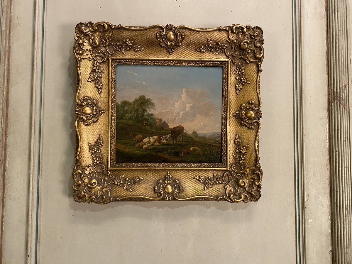 Pair Of Oil On Panel Rural Scenes Balthazar Paul Ommeganck