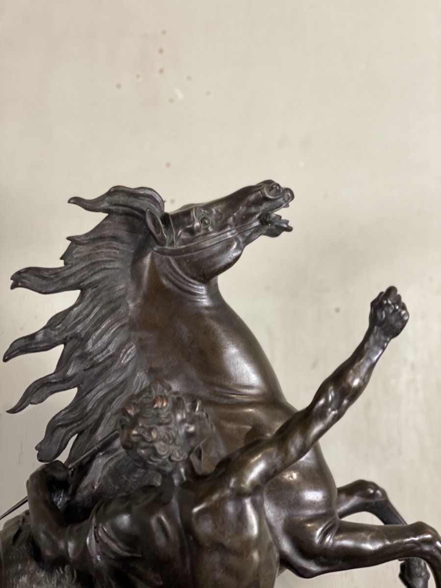 Bronze D’après L’un Des Chevaux En Marbre  De Guillaume Coustou-photo-2