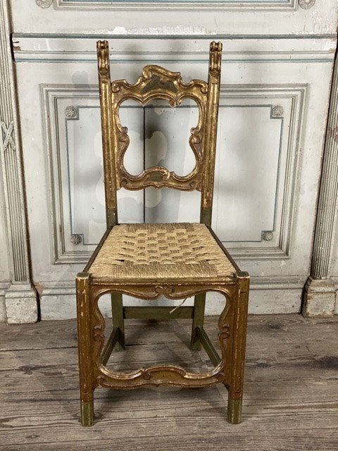 Suite Of 12 Carved Wood Chairs, Italy-photo-5