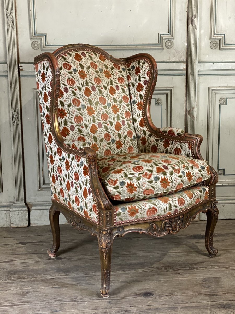 Fauteuil De Style Régence En Bois Doré -photo-6