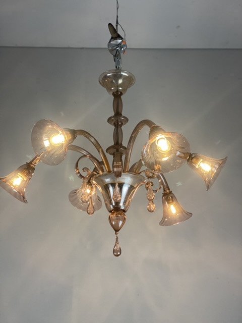 Venetian Amethyst Murano Glass Chandelier-photo-3