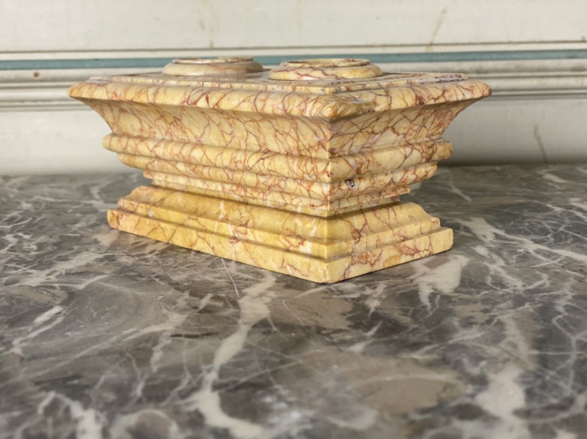 Sainte Baume Yellow Marble Inkwell-photo-4