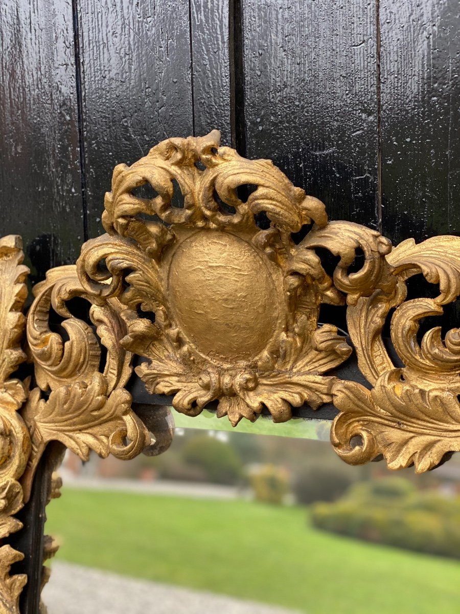 Frame In Carved And Gilded Wood Early Eighteenth Century On A Mirror Around 1900-photo-2