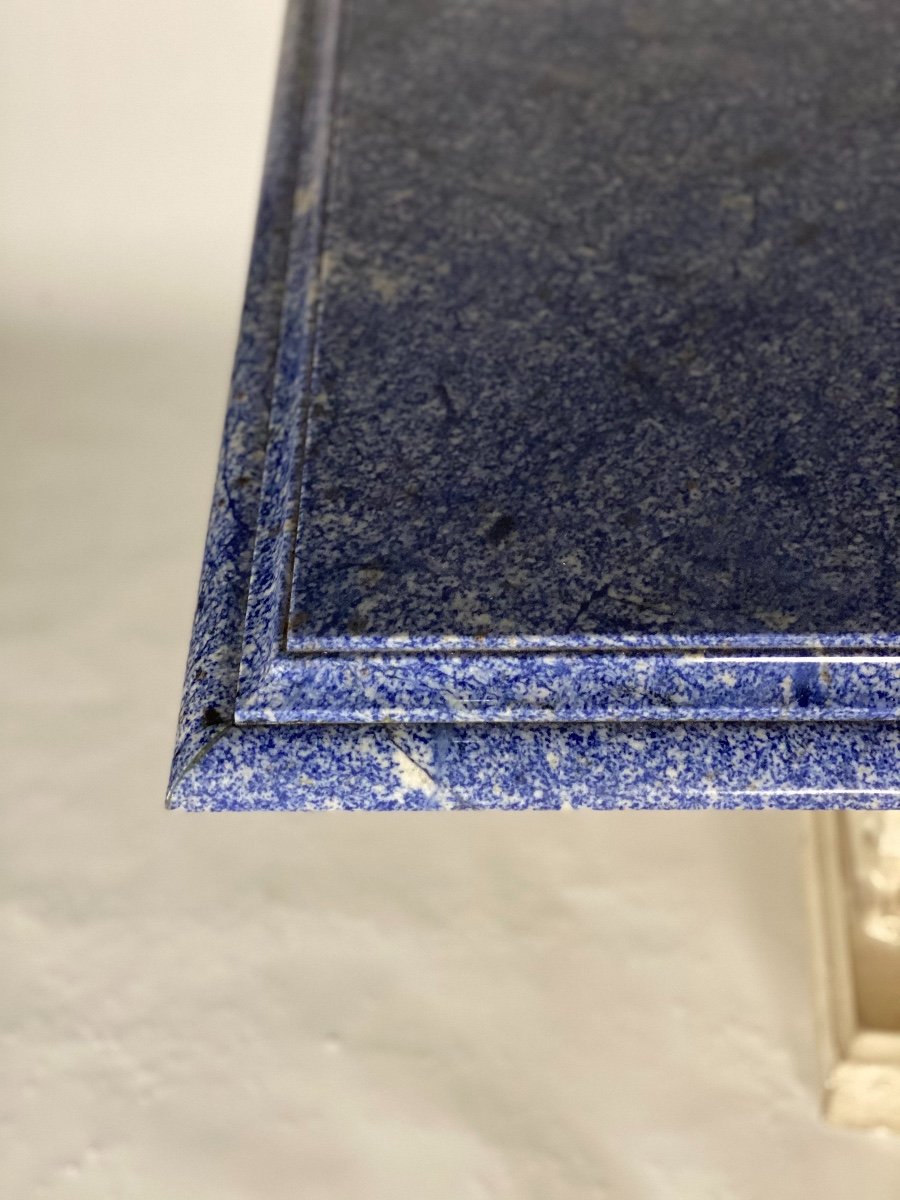 Table En granit bleu azul Bahia  Et Pierre Limoneuse Vers 1980-photo-4