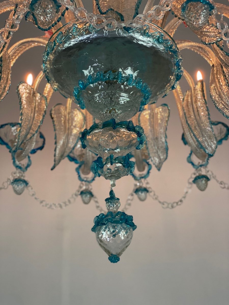 Venetian Chandelier In Multicolored Murano Glass, 12 Arms Of Light-photo-1